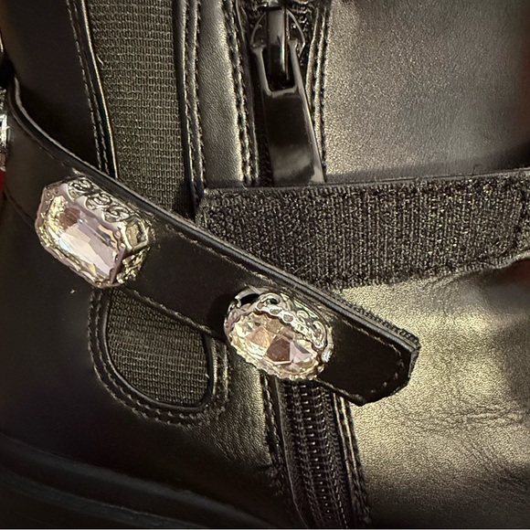 Torrid Black Jeweled Chunky Heel Ankle Boots Size 9WW - Picture 11 of 11